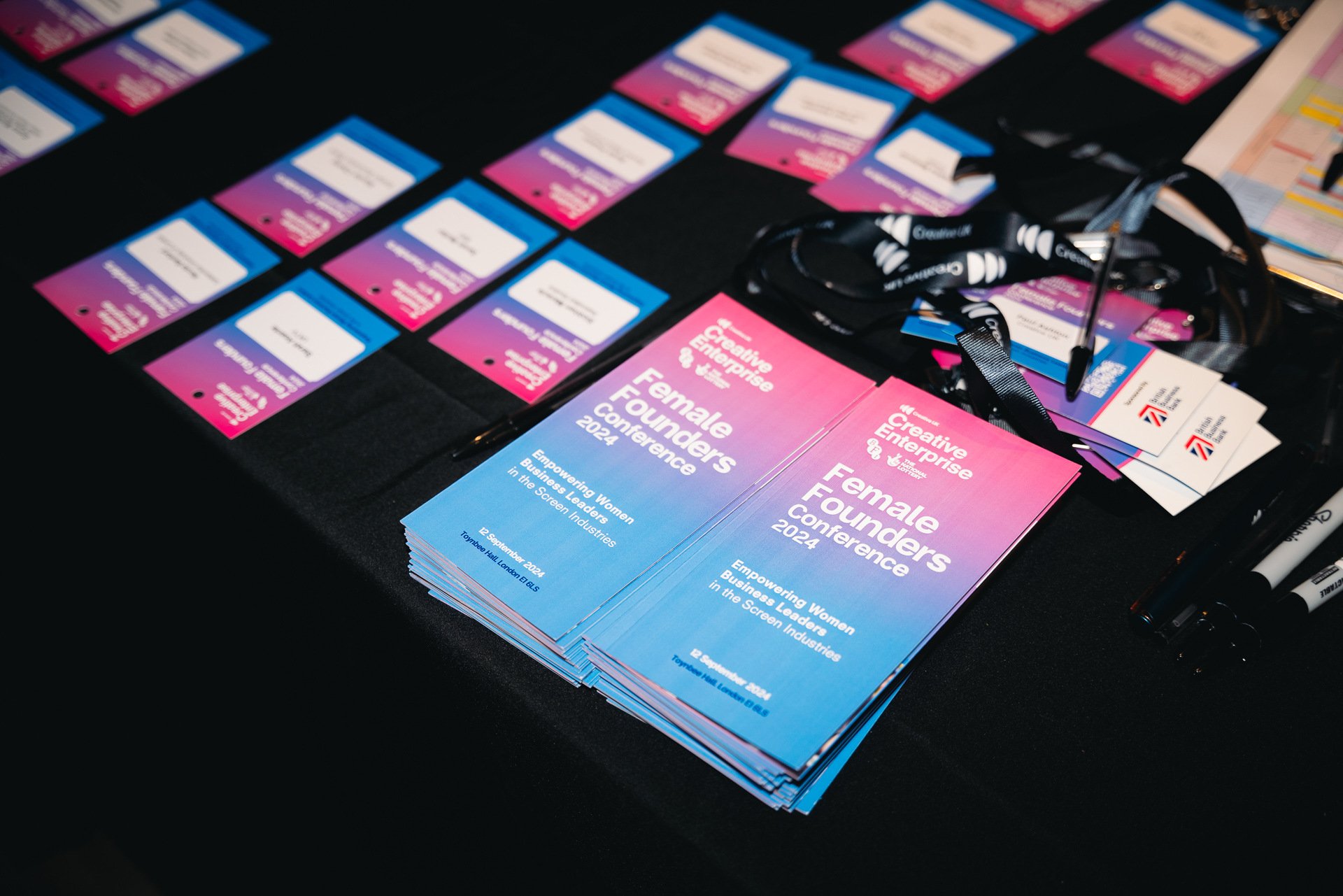 Female Founders leaflets on a table