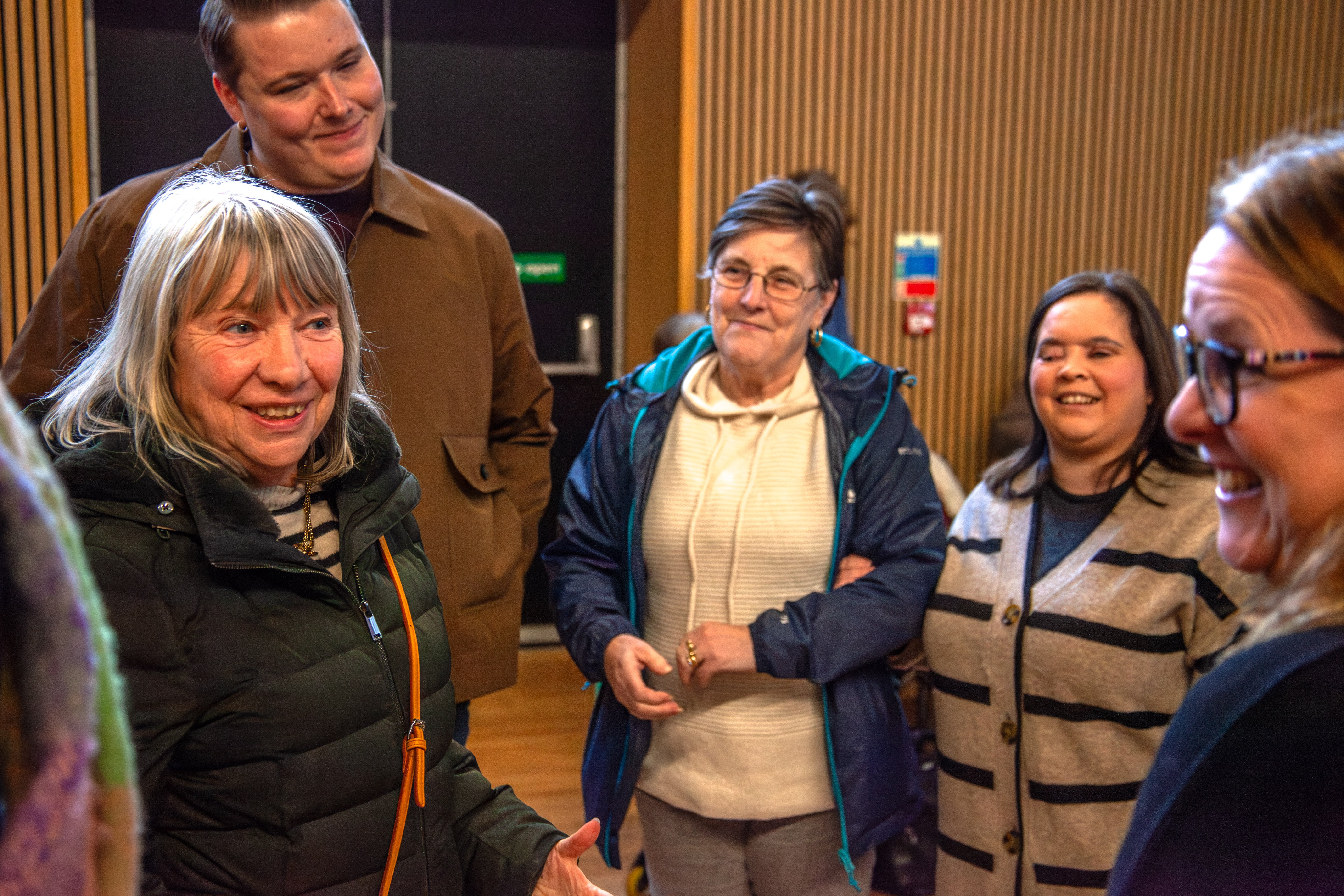 a gathering of people at Creu Cymru